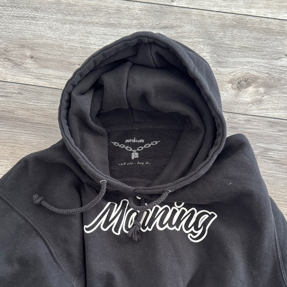 Black Hoodie with 'Good Morning' Print - Picture 6 of 6